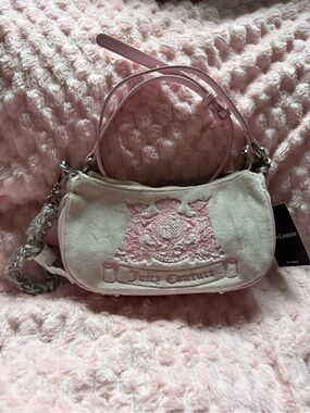 Juicy Couture UK Twig Dog Pink and Beige - Shoulder and Crossbody bag! NWT!!